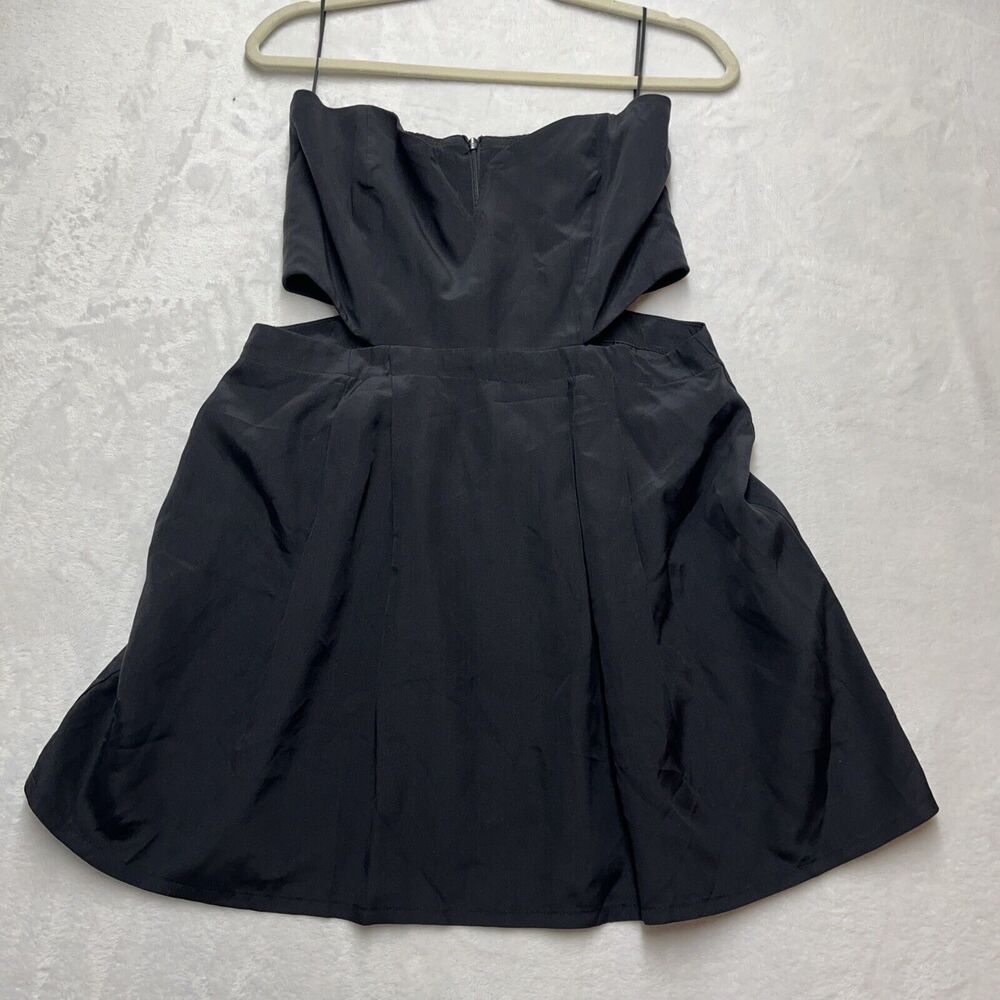 Anthropologie MYNE Silk Dress Womens 6 Little Black Sleeveless Side Cutouts NEW